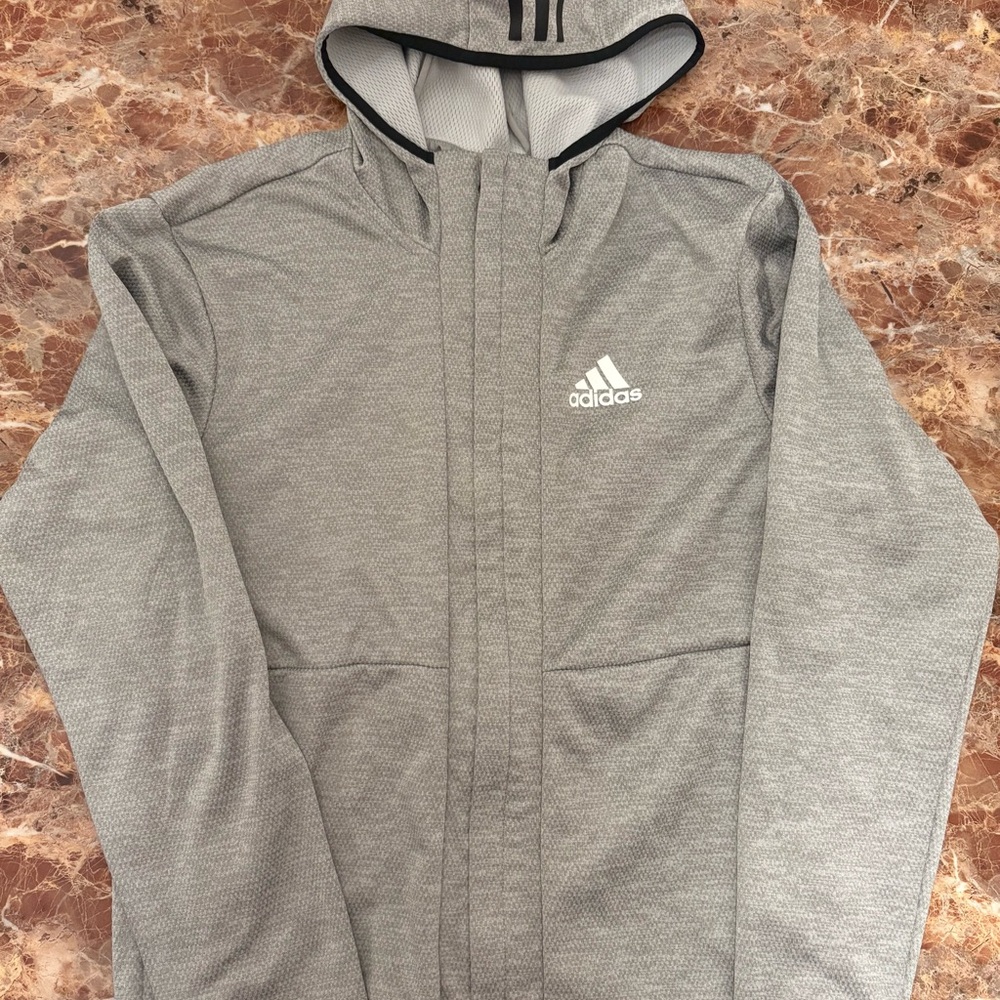Adidas Men's Light Gray Windbreaker